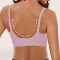 thumbnail image 3 of KDDYLITQ Deep V Petal Bras for Women No Underwire Soft Wireless Bralette Seamless Comfort Gathering, Breathable Wavy Bra Pink M, 3 of 3