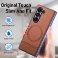 thumbnail image 5 of Decase Case for Samsung Galaxy Z Fold 7, Shockproof Magnetic Leather Phone Case,Brown, 5 of 9