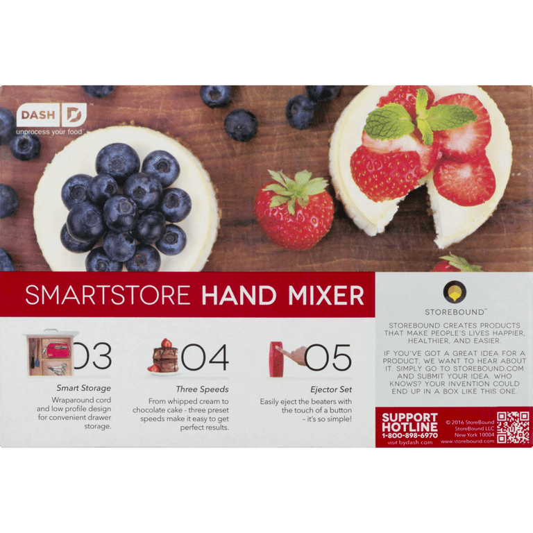 Dash Hand Mixer Red Smartstore 3 Speed