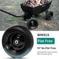 thumbnail image 2 of ROMSWI Garden Dump Cart 1200 lbs 7 cu ft Heavy Duty Poly Bed 42'' x 23'' Dump Wagon No Flat 13'' Tires All Terrain Wheel Quick Release Dumping, 2 of 10