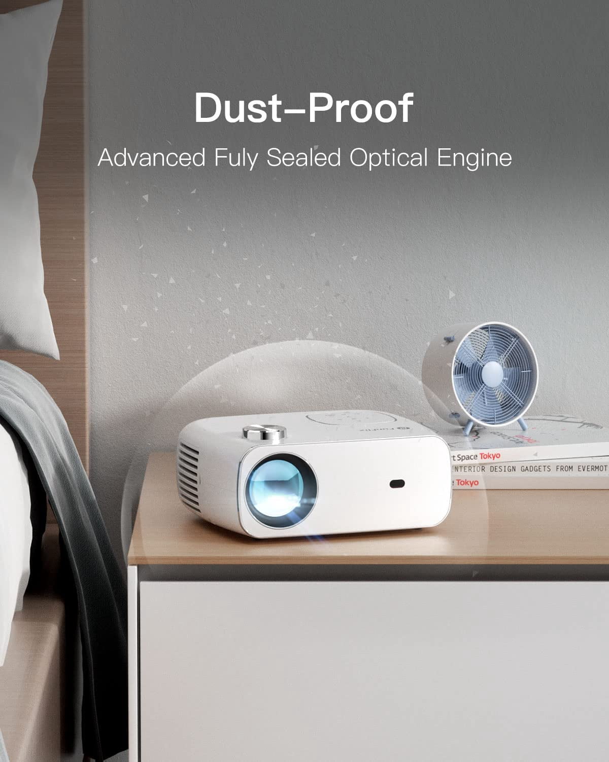 FunFlix 1080P Portable Projector 9500L HD Mini Projector with 5G WiFi and Bluetooth 360° Speaker 200" Display