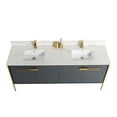 thumbnail image 4 of Fine Fixtures Oakville 72 in. W x 20 in. D x 33 in. H Bathroom Vanity in Onix Grey with White Ceramic Sink - Satin Brass hardware, 4 of 8