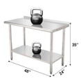 thumbnail image 3 of Stainless Steel Work Table 48x24 Inch, Heavy Duty Food Prep Worktable with Adjustable Undershelf for Commercial Kitchen Restaurant, 3 of 7
