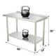 thumbnail image 3 of Yeshouse Mesa de acero inoxidable para preparación y trabajo con protector contra salpicaduras, mesa de cocina resistente con estante inferior ajustable y patas para restaurantes, hogares y hoteles, 3 of 7