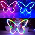 thumbnail image 2 of Mariposa Letrero De Neón Luz 5V Luz De Noche Led Atmósfera Pared Lámpara De Neón Decoración De Arte Para El Hogar Habitación De Los Niños Dormitorio Sala De Juegos Bar Fiesta,Azul Muyoka Hogar, 2 of 6