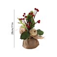 thumbnail image 2 of Mini Artificial Tabletop Christmas Plant Ornament, Compact Holiday Centerpiece Decor, Tiny Faux Greenery Display for Mantel Shelf Coffee Table Indoor Winter Xmas Home Furnishing, 2 of 7