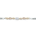 thumbnail image 2 of Gem Stone King 925 Silver and 10K Yellow Gold White Moissanite and Peach Morganite and White Lab Grown Diamond Bracelet for Women (1.96 Cttw, Gemstone, Oval, Wheat Chain, 7.5 inches), 2 of 5