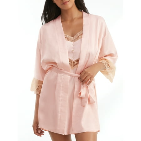 

Flora Nikrooz Womens Desirae Solid Charmeuse Wrap Robe Style-Q81345