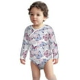 thumbnail image 2 of Xecao Butterflies in Pastel Print Baby unisex-baby Cotton Long-sleeve Bodysuits-3 Months, 2 of 6