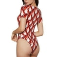 thumbnail image 3 of The Xecao Fire Symbols Women's Crew Neck Body Suit, a short-sleeved bodysuit and basic swimsuit, both comfort and style for dating and daily life, 3 of 9