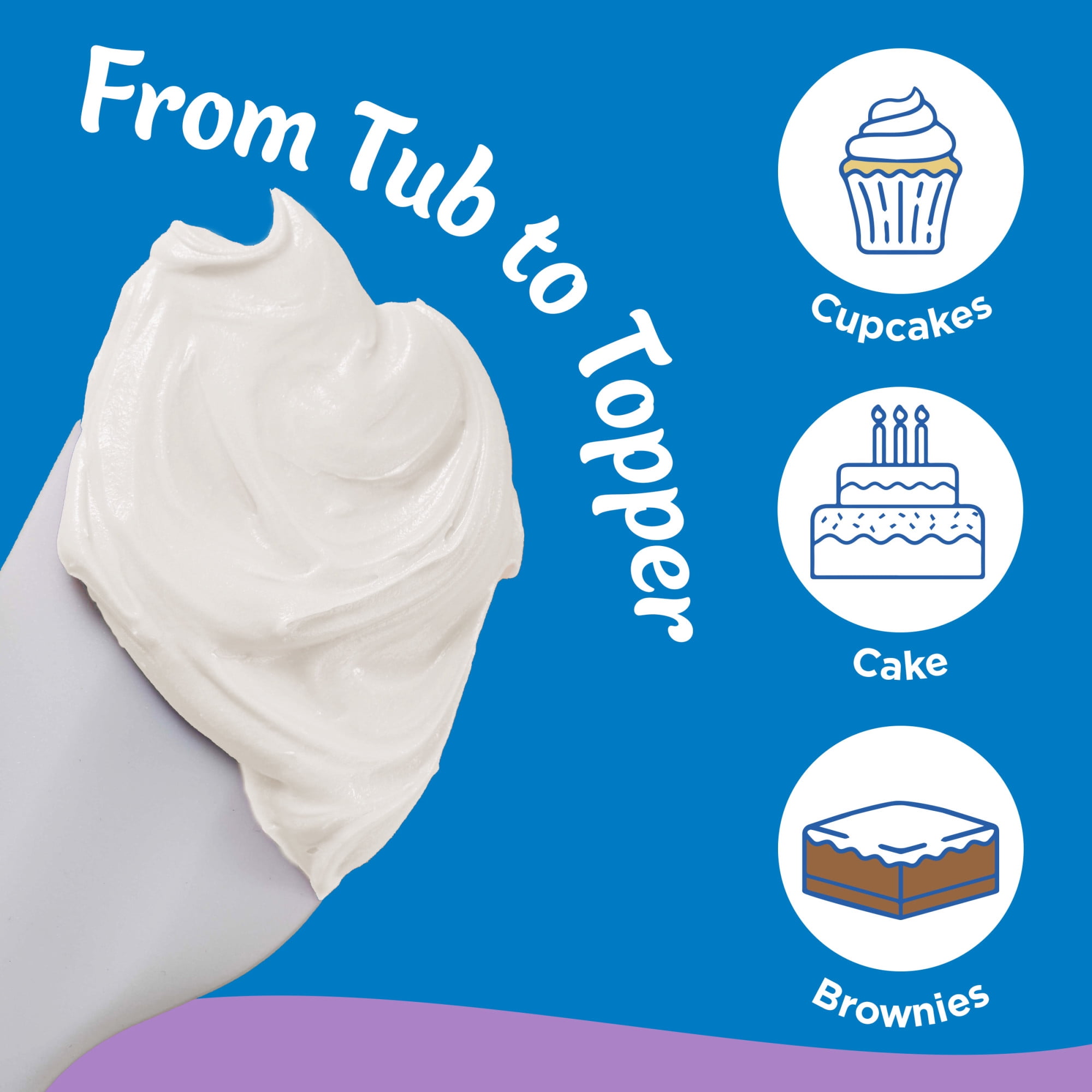 (8 pack) Pillsbury Whipped Sweet Cream Frosting, 12 oz Tub