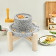 thumbnail image 2 of ToppiJoy Grain Hand Stone Mill, Natural Granite Paste Mill, Wet Flour Mill with Wooden Frame, 2 of 15