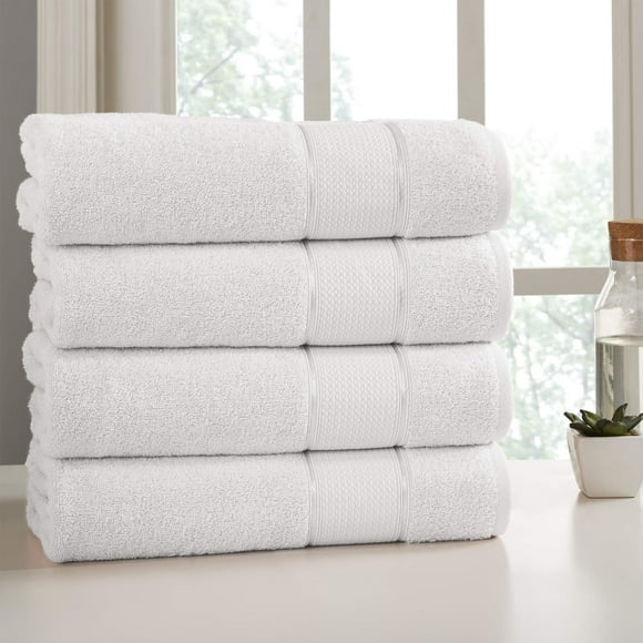 Modern Threads 4-Pack SpunLoft Bath Sheet White 35x66