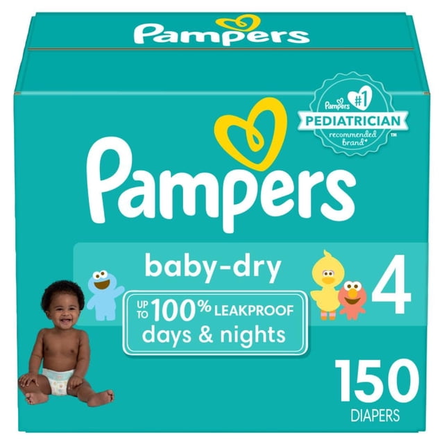 Pañales Pampers Baby Dry, tamaño 4, 150 unidades, absorbentes
