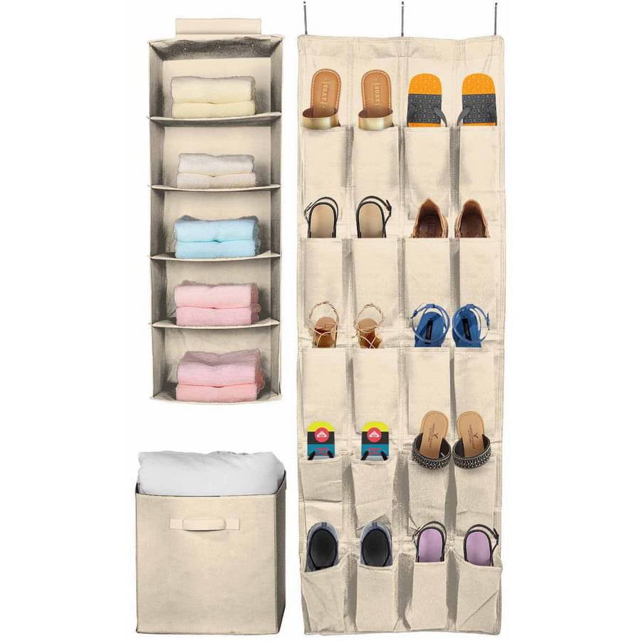 Home Hanging Wardrobe Storage With Drawer Non-Woven Organizer Basket LH 
