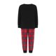 thumbnail image 4 of Pijamas familiares navideños a juego: camiseta de manga larga con estampado de alces y pantalón a cuadros., 4 of 10