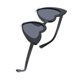 thumbnail image 4 of Gafas de sol con forma de corazón, lentes grises, protección UV, lindas gafas de sol con forma de amor para mujer, marco negro para fiesta, 4 of 12