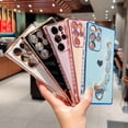 thumbnail image 5 of Compatible with Samsung Galaxy S23 Ultra Phone Case Women Luxury Plating Cute Love Heart Case with Heart Chain Bracelet Strap Soft Case for Galaxy S23 Ultra 6.8 inch (Pink), 5 of 12