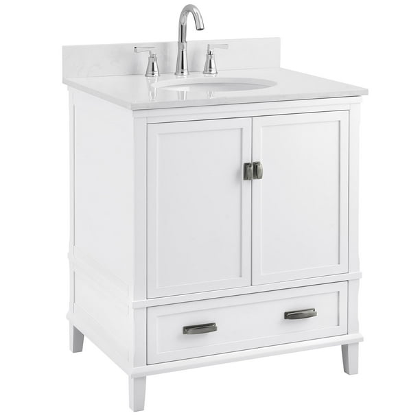 Dorel Living Otum 30 Inch Bathroom Vanity With Sink White Wood Dorel Living Otum 30 Inch Bathroom