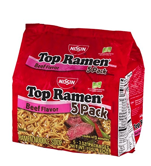 Nissin Top Ramen Beef Flavor - 5 CT