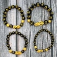 thumbnail image 2 of Pulsera valiente con mantra de seis caracteres, transferencia 3D, pulsera Piccolo de oro duro, drenaje, 2 of 4