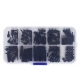 thumbnail image 2 of Caja De 140 Uds M2, Cabeza Redonda De Nailon, Tornillo Cruzado, Tuerca Hexagonal, Kit Surtido De Separadores Macho Y Hembra, Color Negro, 2 of 7