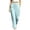 Blue, variant on PEIBang Women's Wrinkle Resistant Textured Ankle Trousers，Full Elastic Drawstring Waist Deep Side Pockets Casual Straight Slacks