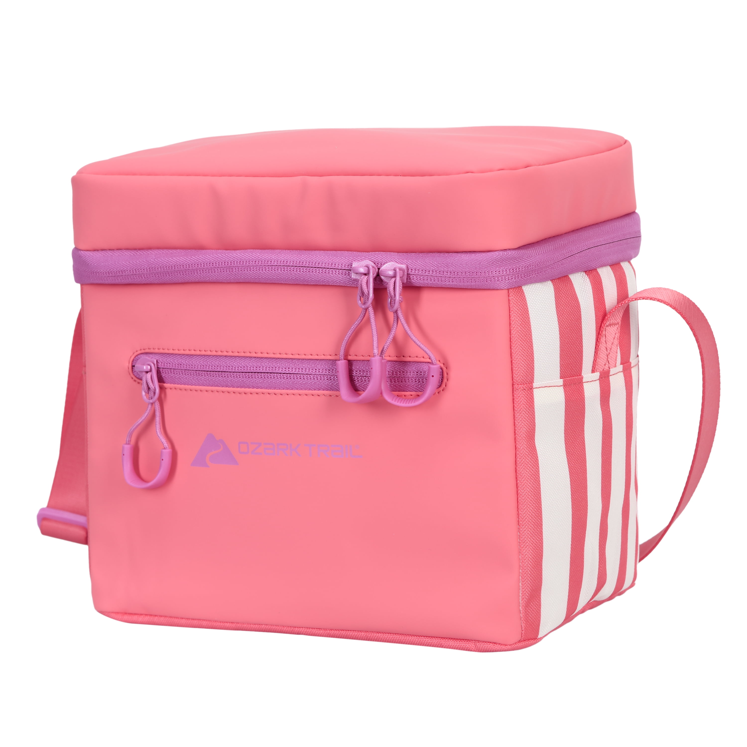 Ozark Trail Coated Soft Side Cooler with Removable Hardliner, 6 Can , 6 Quart Capacity, Summer Vibes Collection, Coral