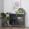 thumbnail image 3 of DecMode 33" x 29" Black Metal 2 Door Geometric Cabinet with Glass Front Panels, 1-Piece, 3 of 17