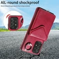 thumbnail image 2 of Allytech Galaxy A72 Case Wallet with Cards Holder & Detachable Shoulder Strap, Ring Holder Kickstand Vintage PU Leather Shockproof Wallet Case Cover for Samsung Galaxy A72 - Red, 2 of 14