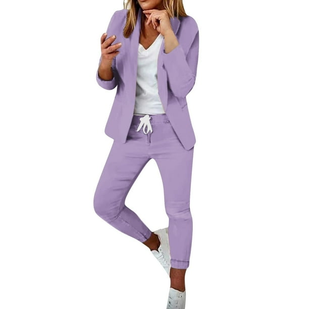 Women's Blazer Suits Two Piece Solid Work Pant Suit for Women Business  Office Lady Suits Sets Formal Suit Sets