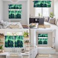 thumbnail image 6 of Turquoise Kitchen Curtains Sets for Windows 36 Inch Length, Teal Aurora Iceland Scenery Mountain Rod Pocket Window Treatments Tier Curtains and Valances Set for Bedroom/Bathroom, 6 of 8