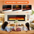 thumbnail image 5 of IDEALHOUSE 60in Electric Fireplace, Ultra-Thin Recessed or Wall Mounted, Multi-Flame Colors, Remote, App, Timer, Modern Heater for Living Room, Bedroom, Office, 5 of 9