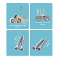 thumbnail image 2 of 2pcs Stainless Steel/Titanium Alloy Silent Pulley Two Casters for Sliding Wardrobe Door, 2 of 5