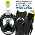 thumbnail image 3 of BODY GLOVE - FREE BREATHING SNORKEL FULL FACE MASK SET-WITH FINS-TRAVEL BAG-ANTI FOG-ANTI LEAK-PANORAMIC VIEW-CAMERA MOUNT-OPEN WATER-SCUBA DIVING-SNORKELING GEAR( SET,S/M), 3 of 9