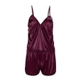 thumbnail image 7 of Pajama Set Women Trendy Silk V Neck Suspender Vest Shorts Sleepwear, 7 of 7