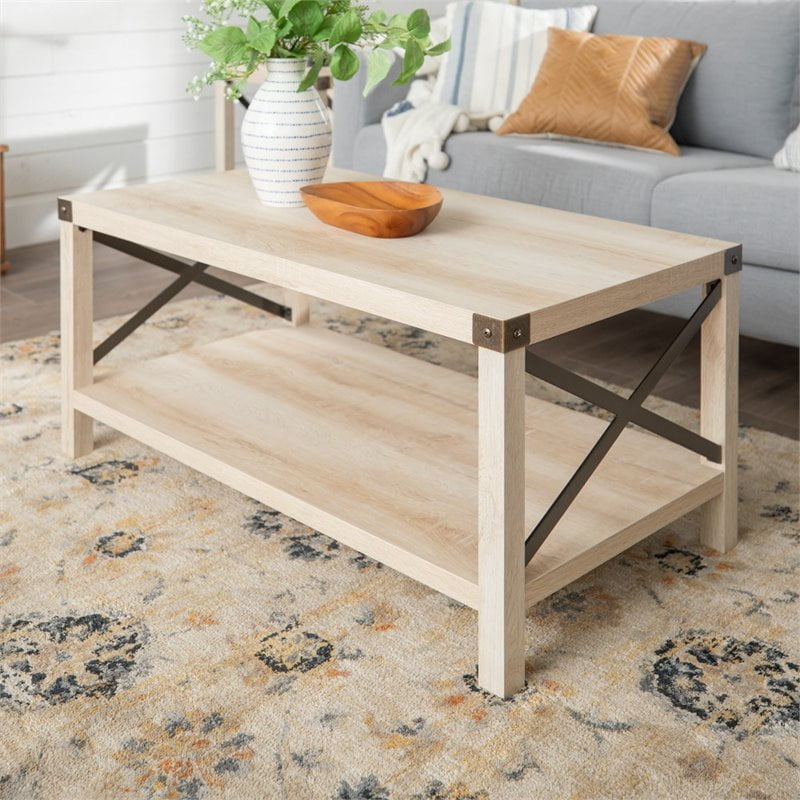 White and light wood coffee table Clearance