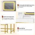 thumbnail image 6 of Makeup Vanity Desk and Stool with Mirror, Modern Vanity Table with Charging Station, 4 Drawers and 2 Open Shelves, 3 Lighting Mode Adjustable Dressing Table Set for Bedroom, Makeup Studio, 6 of 7