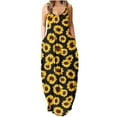 thumbnail image 2 of Lenago Robe Sans Manches Grande Taille pour Femmes Mode Aguichant Vintage Col en V Sans Manches Imprimé Robes de Soirée Robes de Plage d'Été en Liquidation, 2 of 5