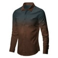 thumbnail image 5 of GrmtClth Men's Dress Shirts Long Sleeve Slim Fit Button Down Shirt Classic Stretch Gradient color Formal Shirt Brown XXXL, 5 of 5