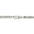 thumbnail image 3 of White Sterling Silver chain Byzantine 24 in 4 mm Fancy Necklace, 3 of 5