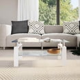 thumbnail image 1 of vidaXL Coffee Table White and Transparent 95x55x40 cm Tempered Glass, 1 of 5