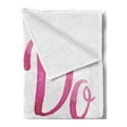 thumbnail image 2 of Positive Energy Soft Flannel Fleece Throw Blanket, Ink Written Cursive Style You Can Do Anything Words, Cozy Plush for Indoor and Outdoor Use, 70" x 90", Sky Blue Pink, by Ambesonne, 2 of 5