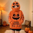 thumbnail image 5 of Sweatshirt for Women Halloween Cute Pumpkin Oversized Sweatshirt | Halloween Pumpkin Hoodie Oversized Wearable Blanket with Long Sleeve Cozy Plush Pocket, 5 of 6