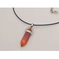 thumbnail image 4 of Crystal Necklace Silver Leather Carnelian Point Stone Healing Crystal Necklace, 4 of 6