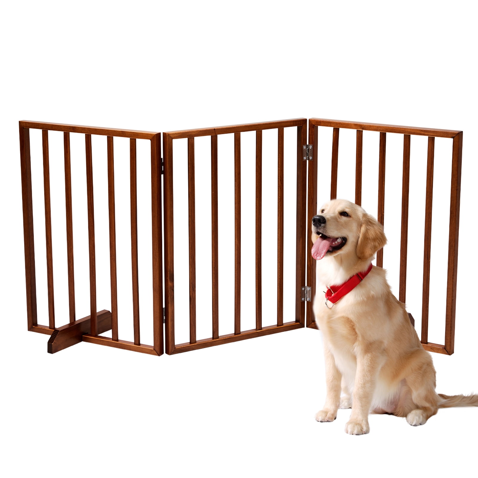 24inch Wooden Dog Fence, Brown