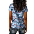 thumbnail image 5 of Iaqnaocc 4th Of July Shirts for Women Patriotic Short Sleeve V Neck 250 Anniversary Usa Flag Usa Flag American Flag Stars T-Shirt Independence Day Freedom T Shirts for Women Light Blue M, 5 of 8