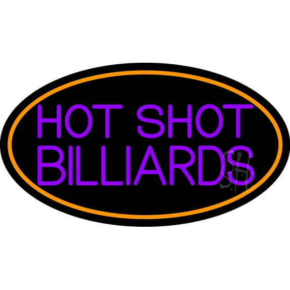 Hot Shot Billiards 4 LED Neon Sign 13 x 24 - inches, Black Square Cut Acrylic Backing, with Dimmer - Bright and Premium built indoor LED Neon Sign for wall décor, arcarde, and storefront.