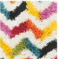 thumbnail image 4 of SAFAVIEH Aletha Colorful Chevron Kids Shag Area Rug, Ivory/Multi, 3' x 5', 4 of 10