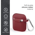 thumbnail image 3 of AirPods Case, IBAOLEA Silicone Protective Shockproof Case Cover Skins with Keychain Compatible with IBAOLEA AirPod 2 and 1, Navy Blue [Front LED Visible] Burgundy, 3 of 6
